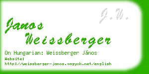 janos weissberger business card